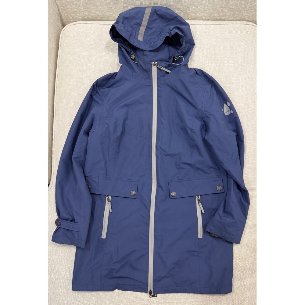Nuage Rain Jacket Womens Small Blue Hooded Parka Reflective Excellent